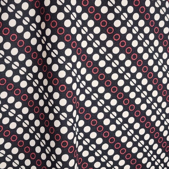 Ann Taylor Loft Dress Womens Size 2 Black Purple White Dots Sleeveless V Neck - Picture 5 of 8